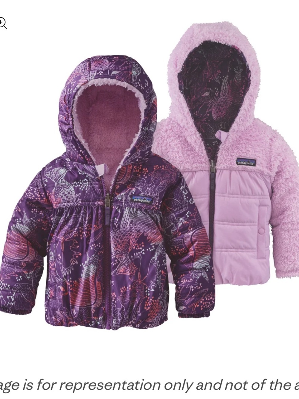 Patagonia 5T Baby Reversible Honey Puff Hoody rabbit fox bird